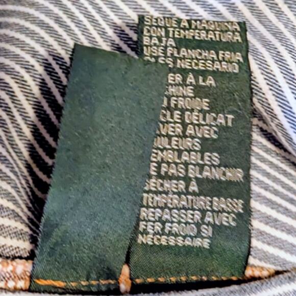 Ralph Lauren LJC Coat Jacket Womens Large Vintage Railroad Stripe Chore Utility - Picture 10 of 12